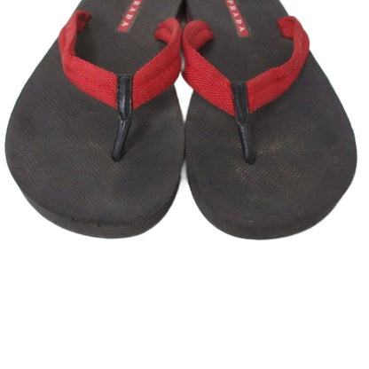 Prada Sport Beach Sandals Logo Strap Red Black — view 5