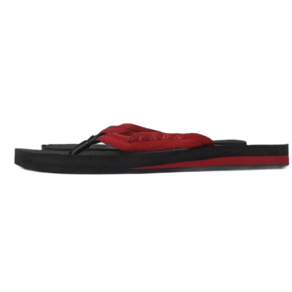 Prada Sport Beach Sandals Logo Strap Red Black — view 2