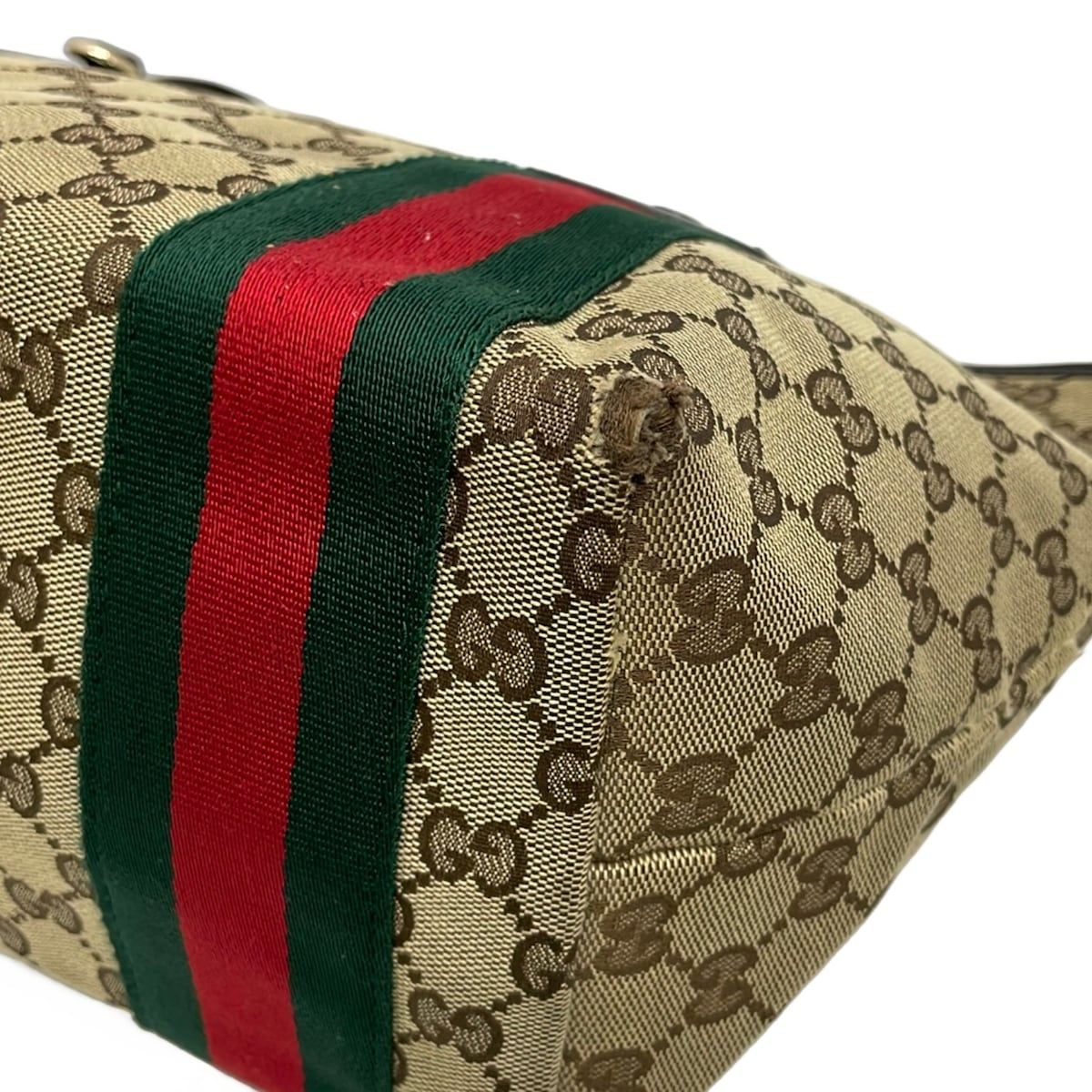 Gucci Tote Sherry GG Pattern Beige Dark Brown Multi Leather — view 6