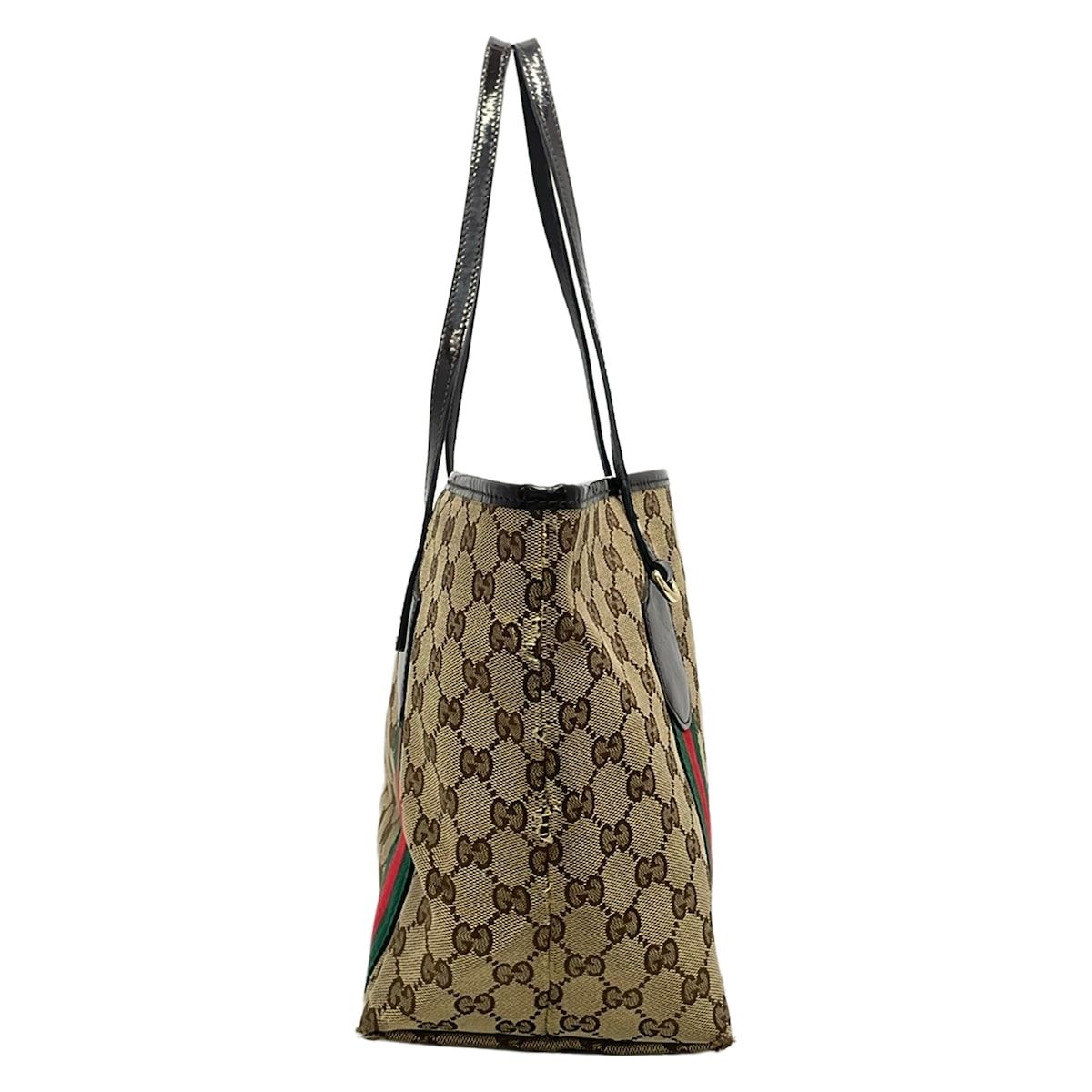 Gucci Tote Sherry GG Pattern Beige Dark Brown Multi Leather — view 2