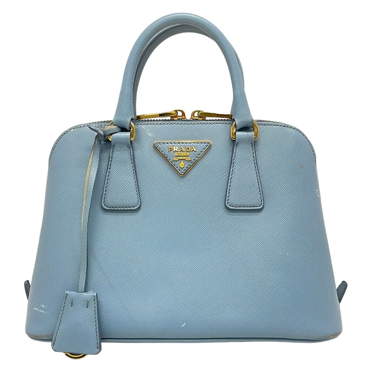 Prada Handbag Promenade Light Blue Leather
