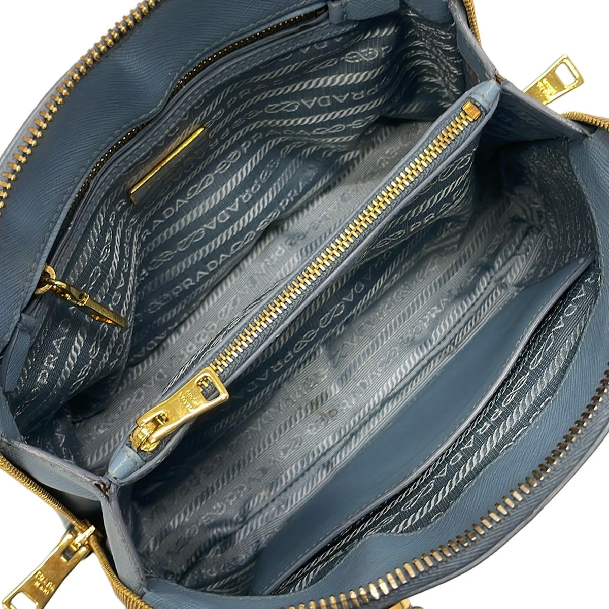 Prada Handbag Promenade Light Blue Leather — view 7
