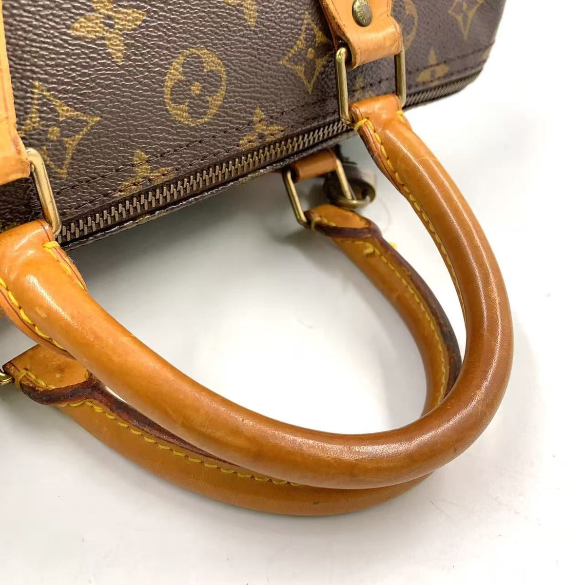 Louis Vuitton Speedy 30 Monogram Leather Brown Handbag Gold — view 5