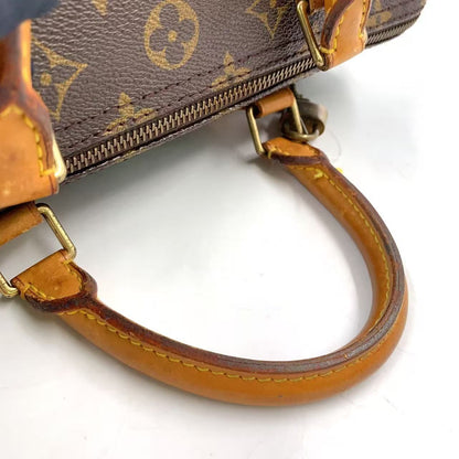 Louis Vuitton Speedy 30 Monogram Leather Brown Handbag Gold — view 6