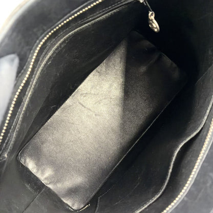 Chanel Lambskin Quilted Reprint Leather Black Tote Silver — view 3