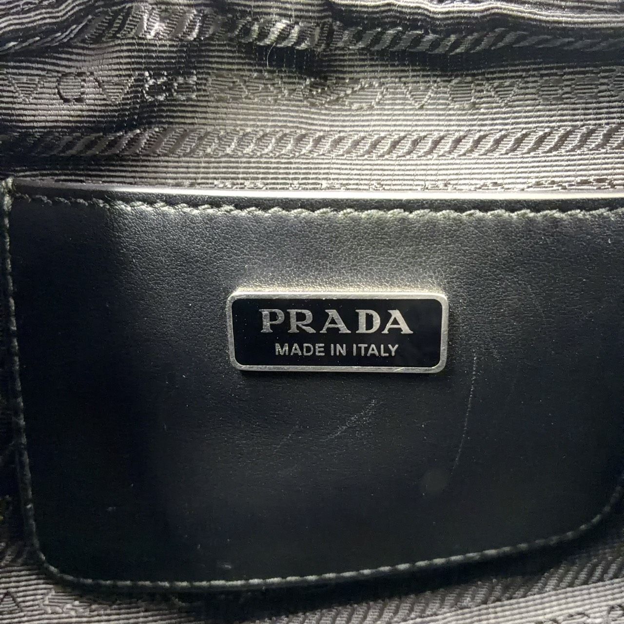 Prada Re-Nylon Saffiano Leather Nylon Black Shoulder Bag Silver — view 4