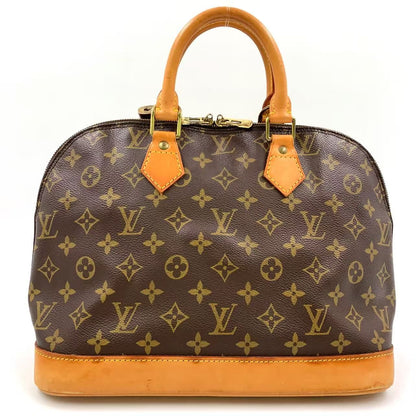 Louis Vuitton Alma PM Monogram Leather Brown Handbag Gold