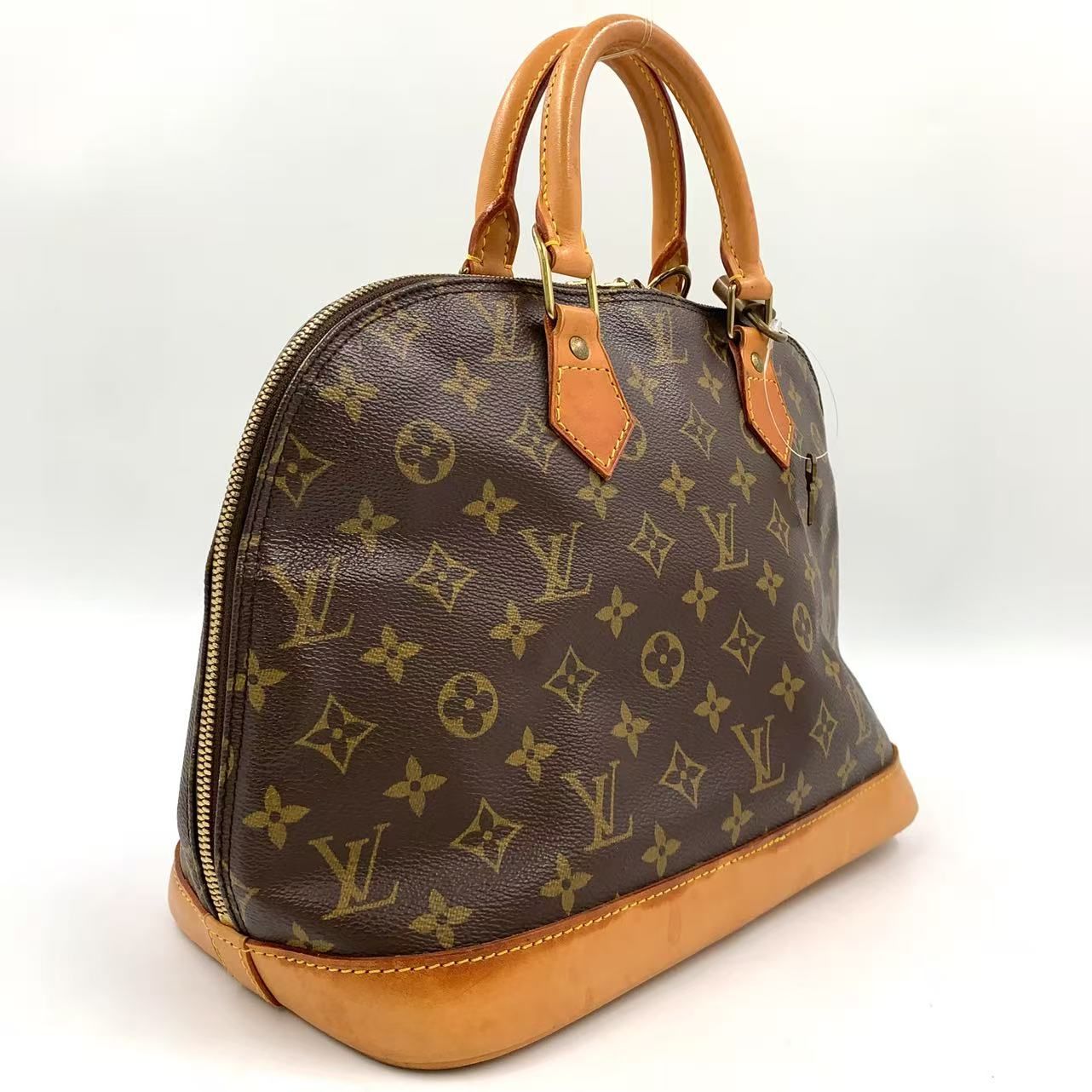 Louis Vuitton Alma PM Monogram Leather Brown Handbag Gold — view 2