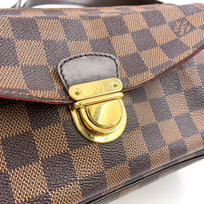 Louis Vuitton Ravello GM Damier Ebene Leather Brown Shoulder Bag Gold — view 6