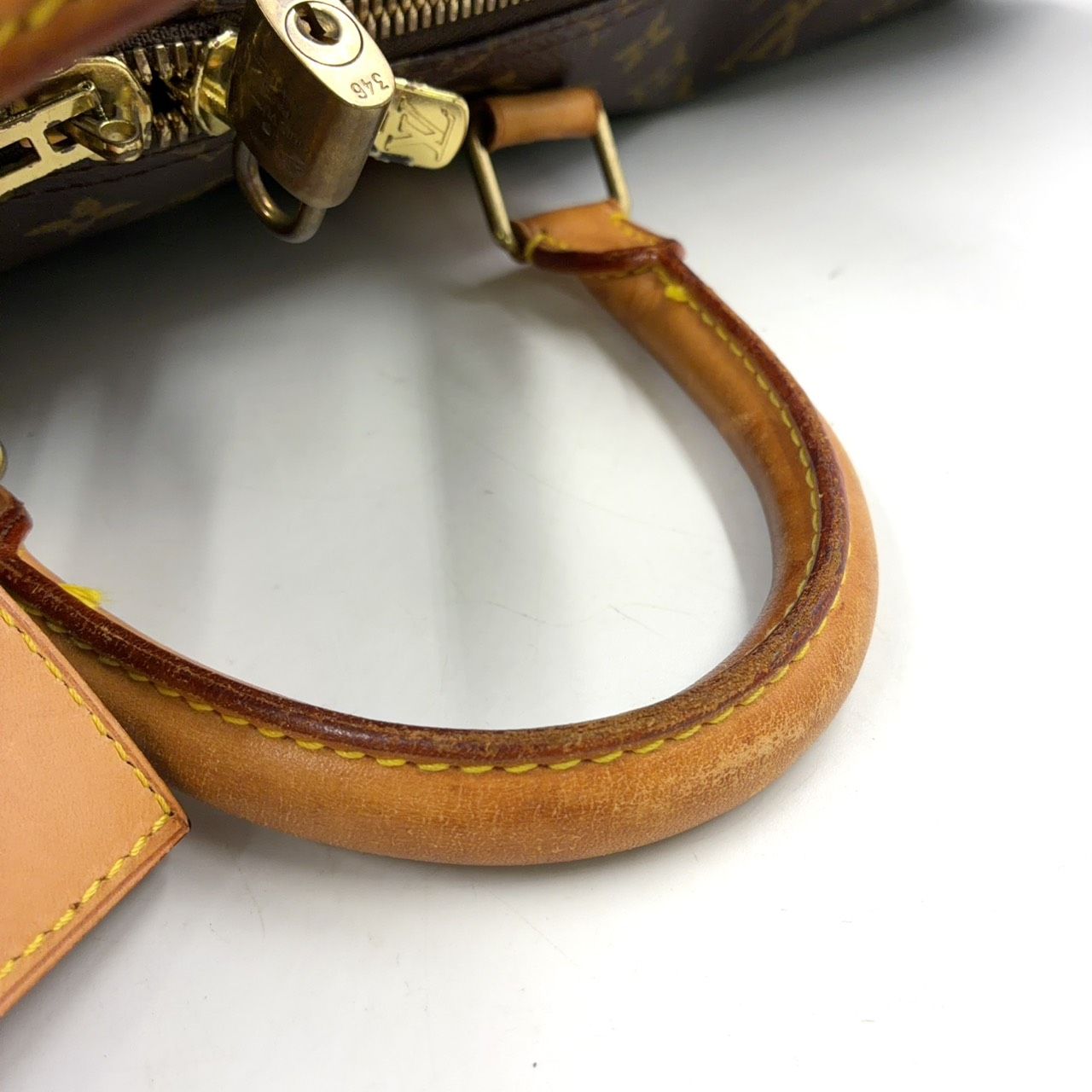 Louis Vuitton Keepall Bandouliere 55 Monogram Leather Brown Boston Bag Gold — view 6