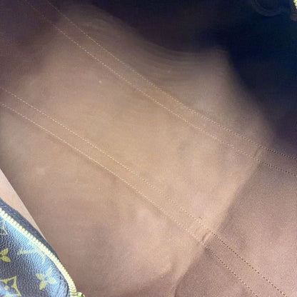 Louis Vuitton Keepall Bandouliere 55 Monogram Leather Brown Boston Bag Gold — view 3
