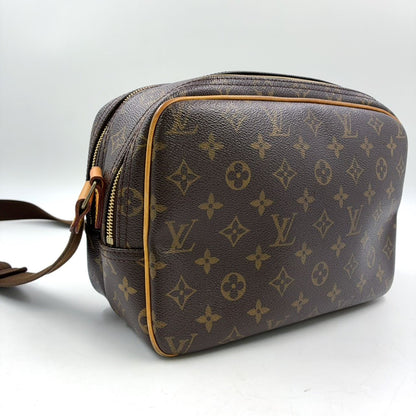 Louis Vuitton Reporter PM Monogram Leather Brown Shoulder Bag Gold — view 2