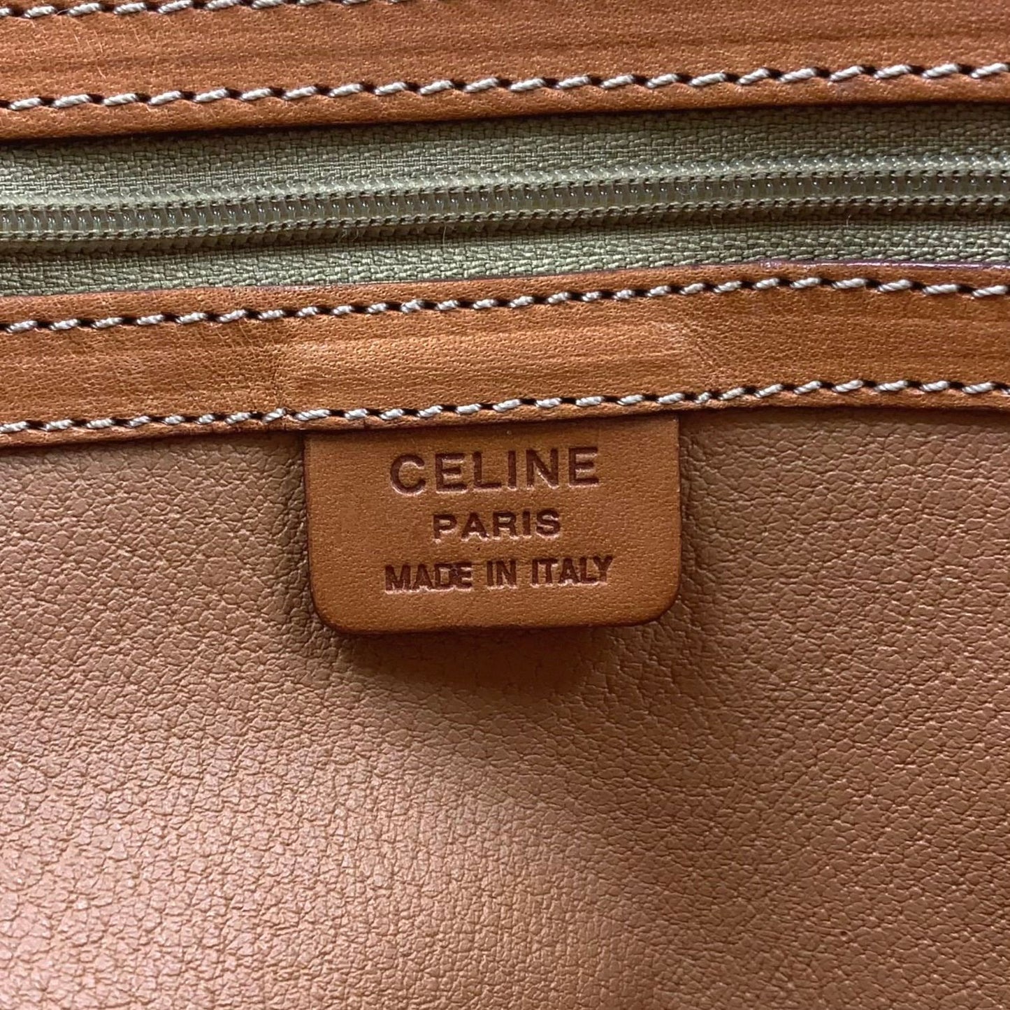 Celine Macadam Triomphe Dome Shape Leather Brown Handbag Gold — view 4