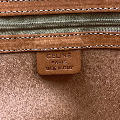Celine Macadam Triomphe Dome Shape Leather Brown Handbag Gold — view 4
