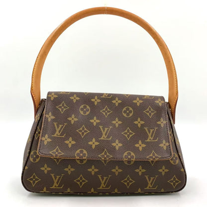 Louis Vuitton Mini Looping Monogram Leather Brown Handbag Gold
