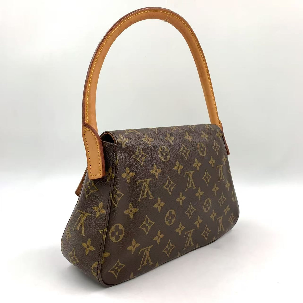 Louis Vuitton Mini Looping Monogram Leather Brown Handbag Gold — view 2
