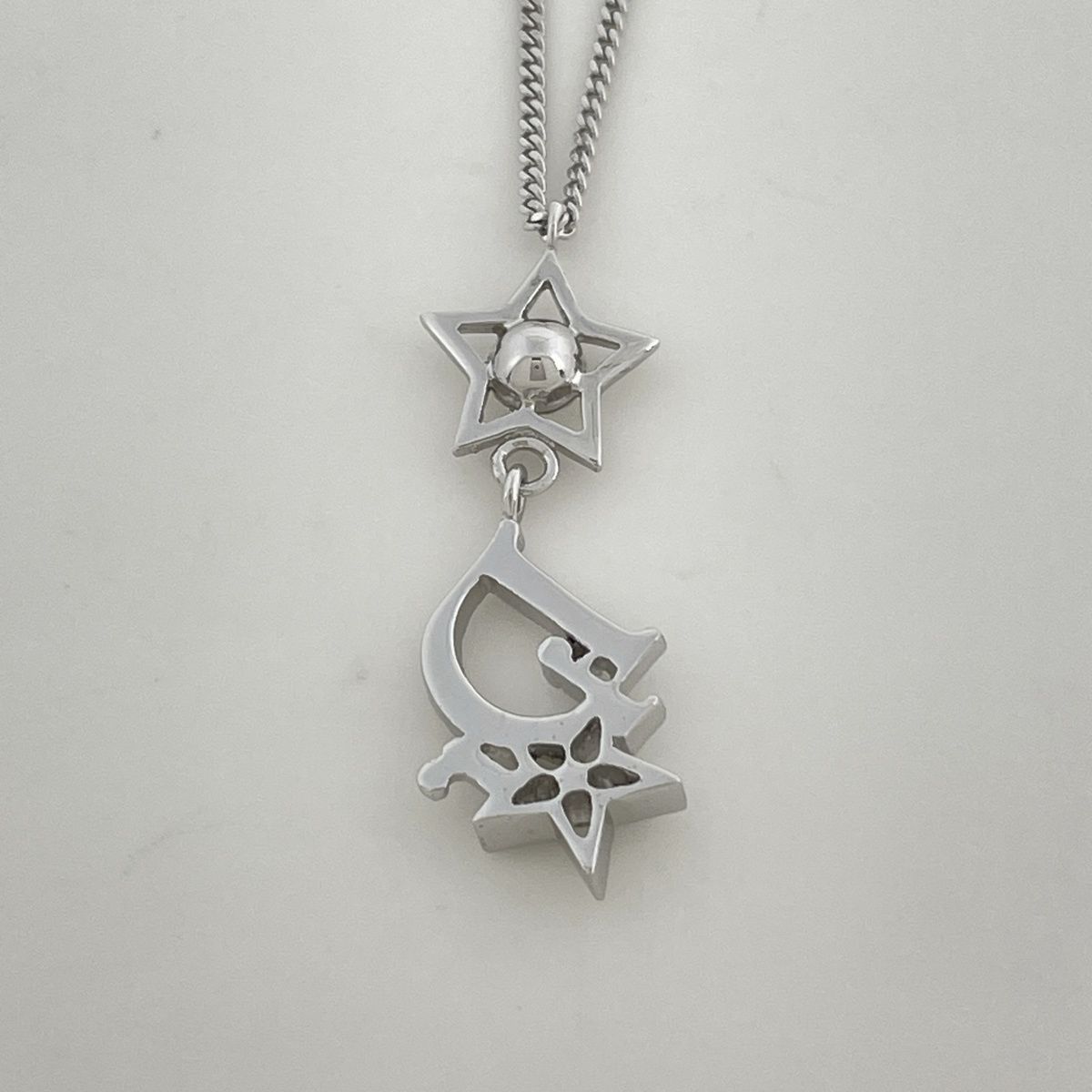 Dior Necklace Star Motif Silver Plated Rhinestone — view 2