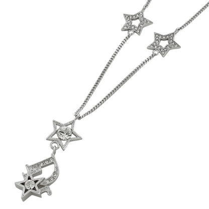 Dior Necklace Star Motif Silver Plated Rhinestone