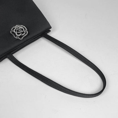 Chanel Handbag CC Logo Camellia Mini Satin Black — view 4