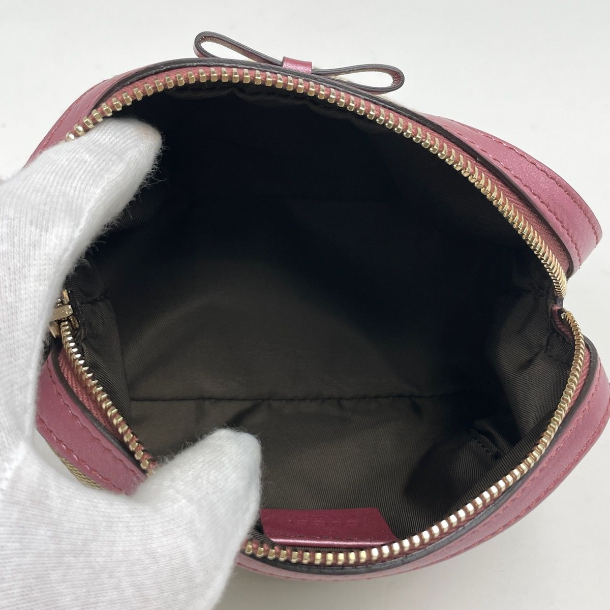 Gucci Pouch GG Pattern Canvas Beige Pink — view 6
