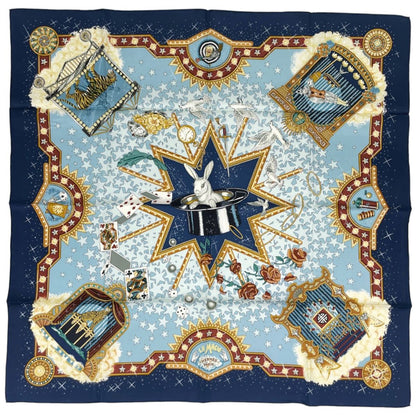 Hermes Carre 90 la Magie Scarf Magic Silk Navy Multicolor