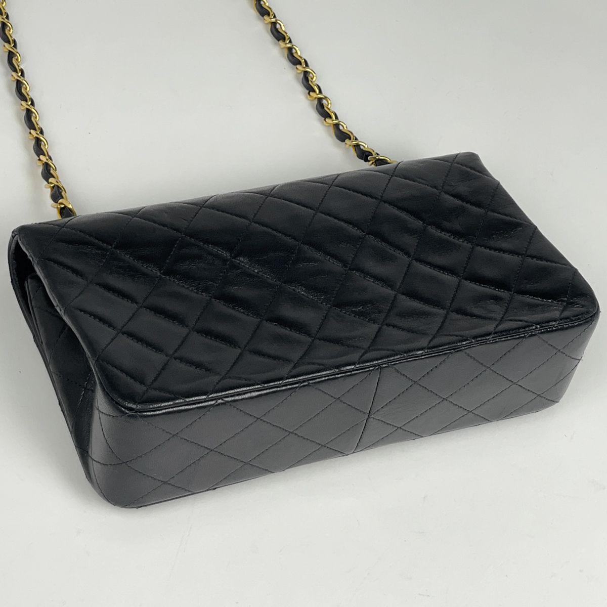 Chanel Shoulder Bag Quilted Single Flap CC Logo Leather Black — view 2