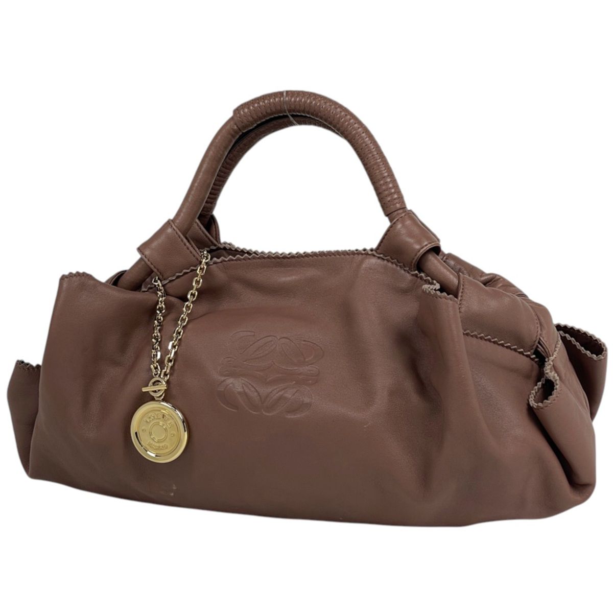 Loewe Nappa Aire Handbag Anagram Leather Pink Beige
