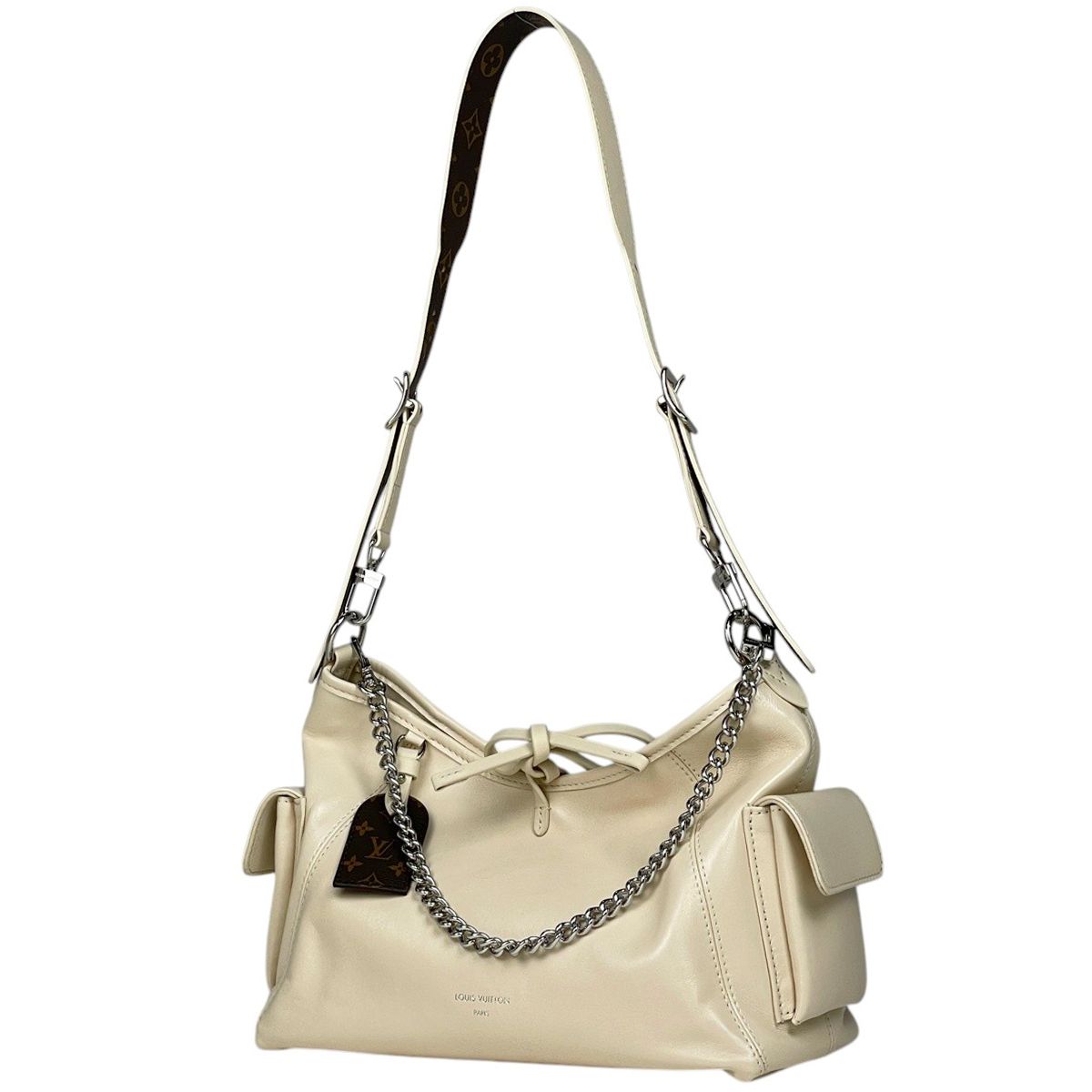 Louis Vuitton Carryall Cargo Vibe PM Shoulder Bag 2-Way Leather Vanilla