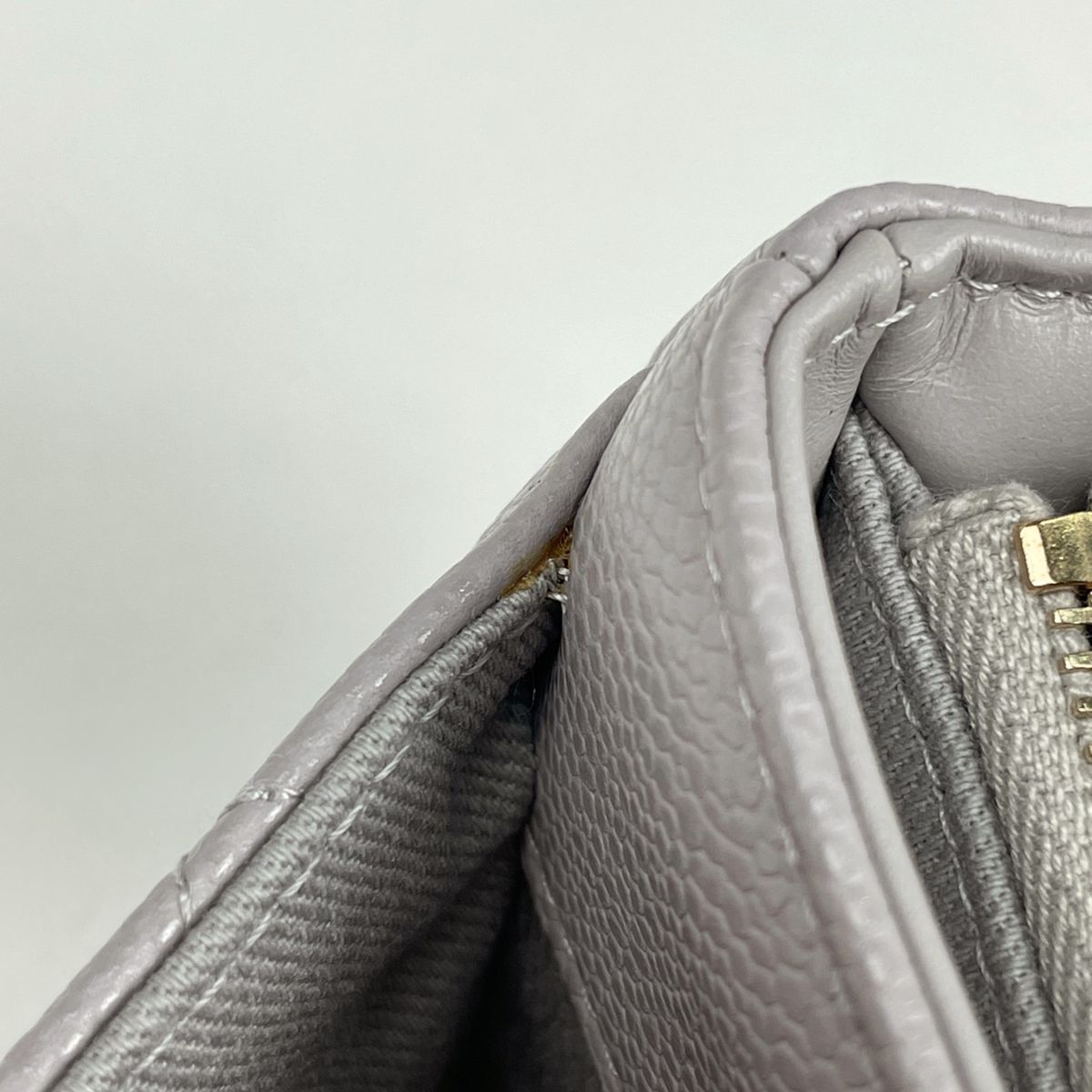 Chanel Shoulder Bag CC Logo Quilted Phone Case Caviar Leather Gray — view 6
