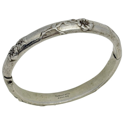 Tiffany & Co Bangle Nature Rose Hinge 925 Sterling Silver Bracelet