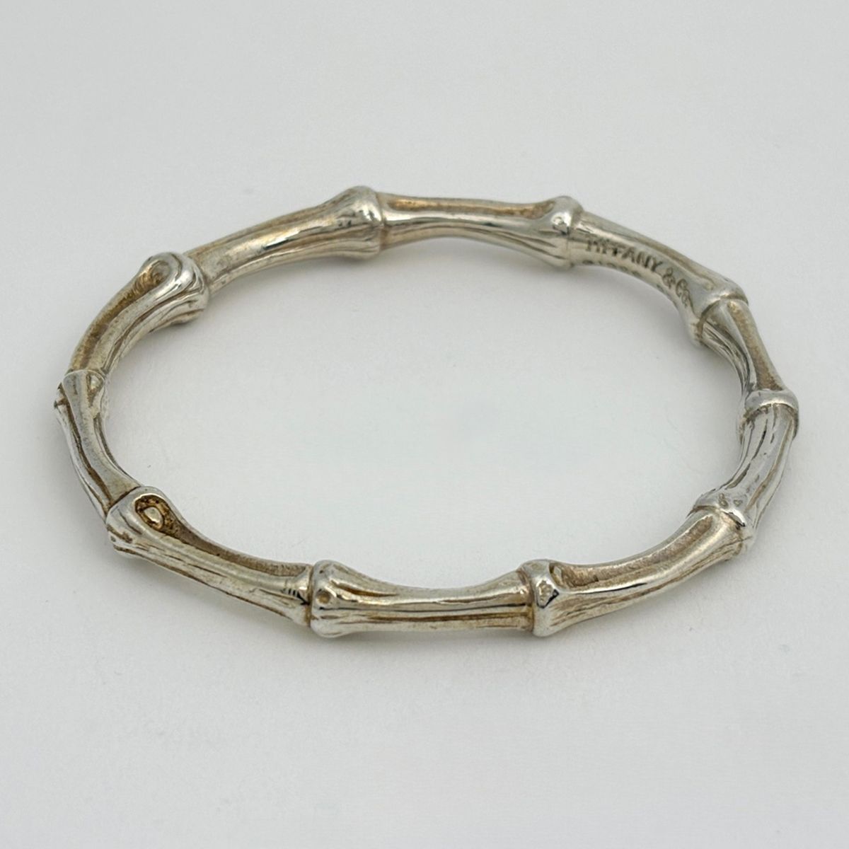 Tiffany & Co Bangle Bamboo 925 Sterling Silver Bracelet — view 2