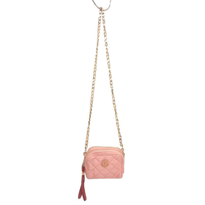 Moncler Luisa Borsa Shoulder Bag Quilted Leather Chain Crossbody Pink — view 6