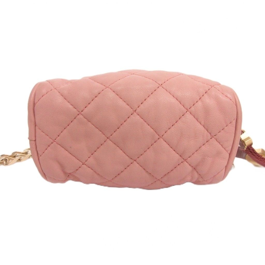 Moncler Luisa Borsa Shoulder Bag Quilted Leather Chain Crossbody Pink — view 5