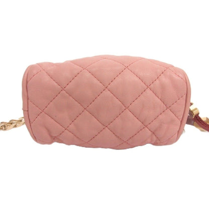 Moncler Luisa Borsa Shoulder Bag Quilted Leather Chain Crossbody Pink — view 5
