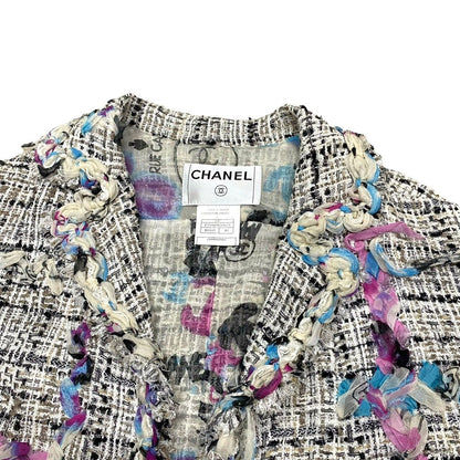 Chanel 07C Cruise Collection CC Logo Pattern Cotton Nylon Jacket White 40 — view 7