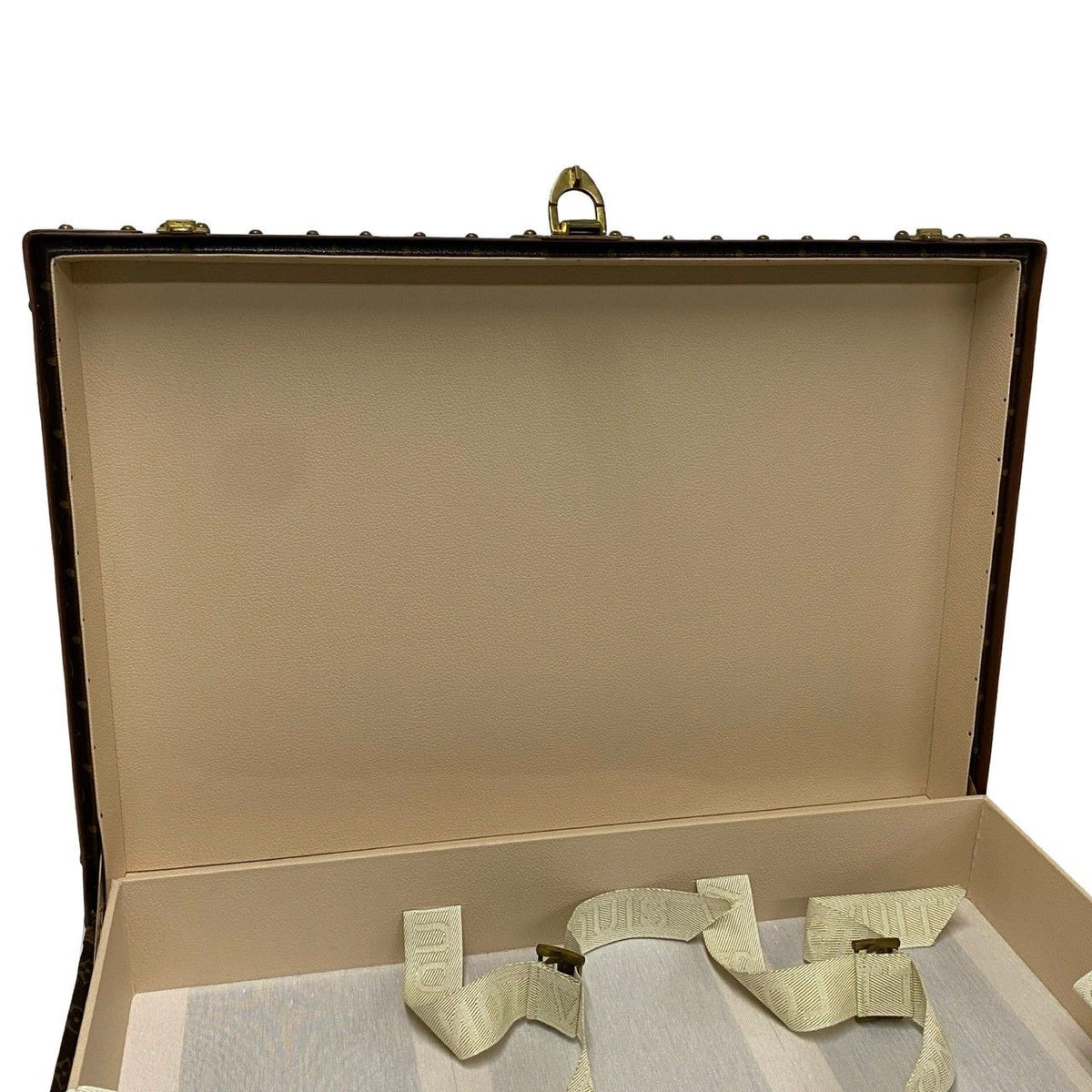 Louis Vuitton Monogram Alzer 60 Leather Trunk Carry Case Suitcase Brown — view 7