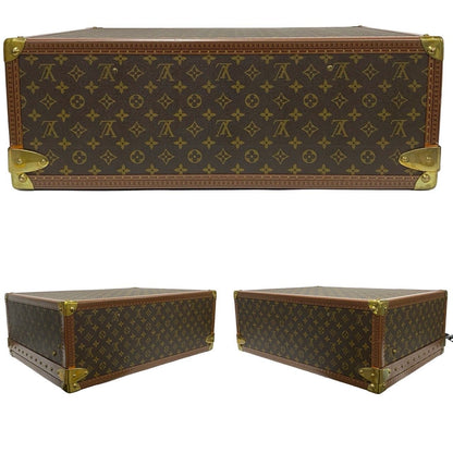 Louis Vuitton Monogram Alzer 60 Leather Trunk Carry Case Suitcase Brown — view 5
