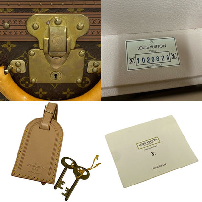 Louis Vuitton Monogram Alzer 60 Leather Trunk Carry Case Suitcase Brown — view 2