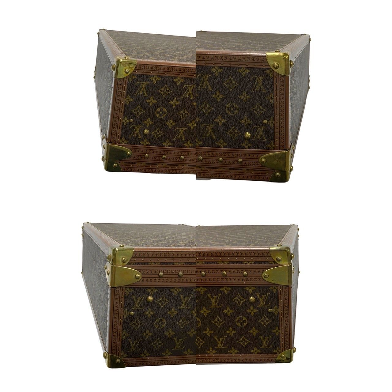 Louis Vuitton Monogram Alzer 60 Leather Trunk Carry Case Suitcase Brown — view 6