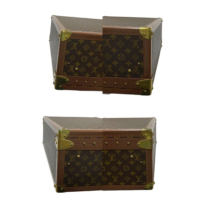 Louis Vuitton Monogram Alzer 60 Leather Trunk Carry Case Suitcase Brown — view 6