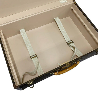 Louis Vuitton Monogram Alzer 60 Leather Trunk Carry Case Suitcase Brown — view 8