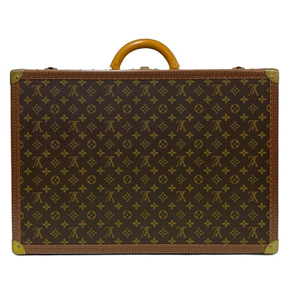 Louis Vuitton Monogram Alzer 60 Leather Trunk Carry Case Suitcase Brown — view 3