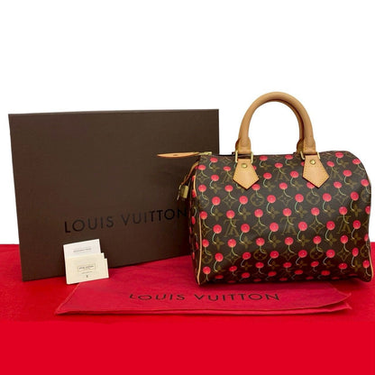 Louis Vuitton Speedy 25 Monogram Cherry Takashi Murakami Collaboration Leather