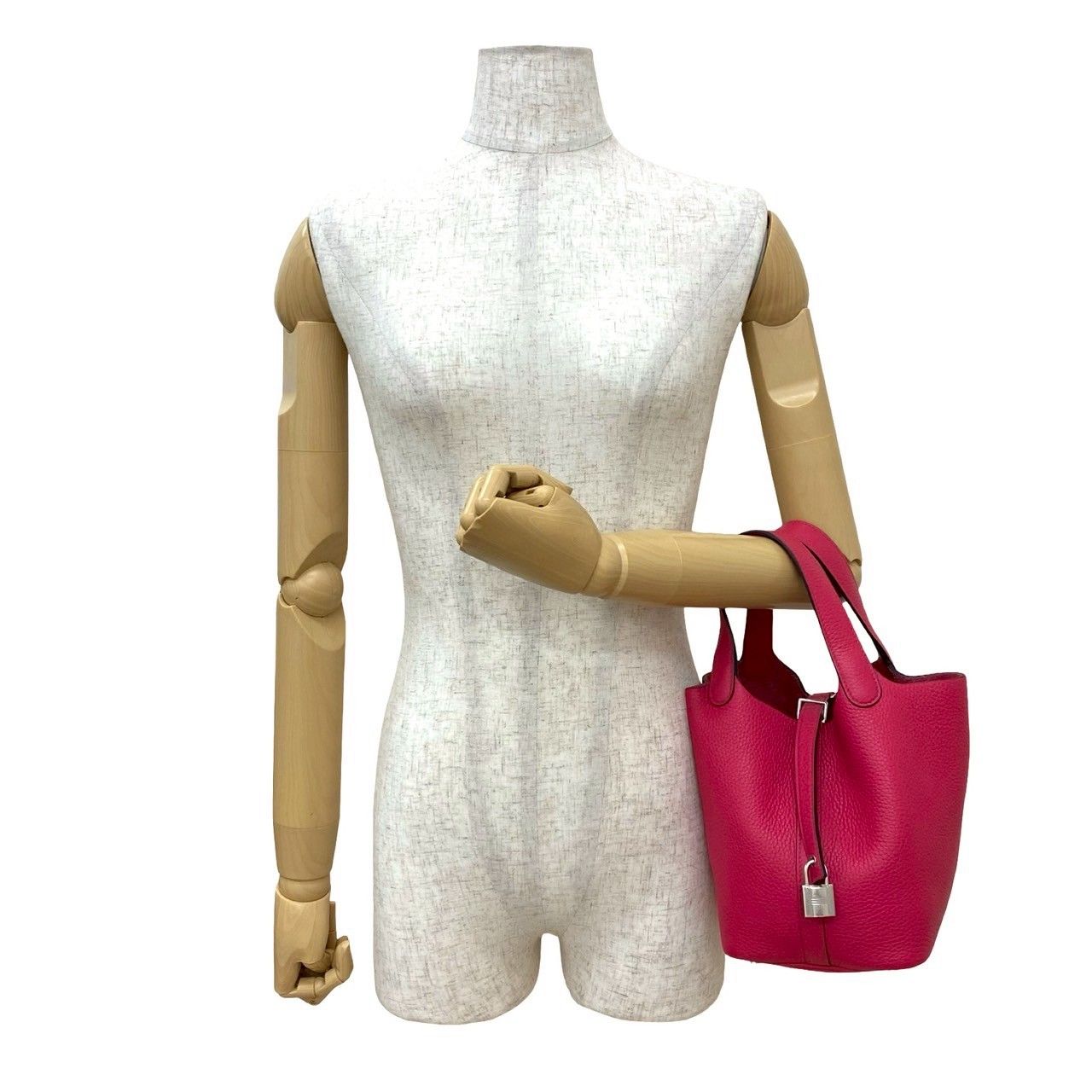 Hermes Picotin Lock PM Taurillon Clemence Leather Handbag Mini Tote Pink — view 2