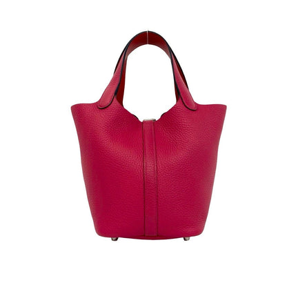 Hermes Picotin Lock PM Taurillon Clemence Leather Handbag Mini Tote Pink — view 3