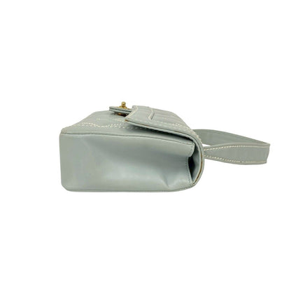Chanel Quilted Coco Wild Stitch Leather Handbag Light Blue — view 6