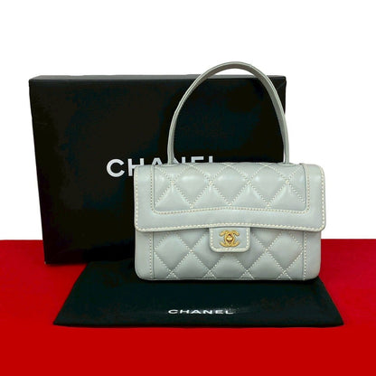 Chanel Quilted Coco Wild Stitch Leather Handbag Light Blue