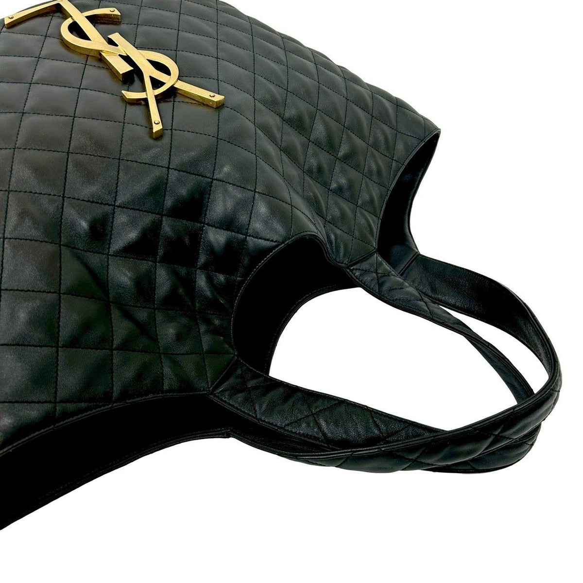 Saint Laurent Paris Icare YSL Logo Quilted Leather Tote Black — view 4