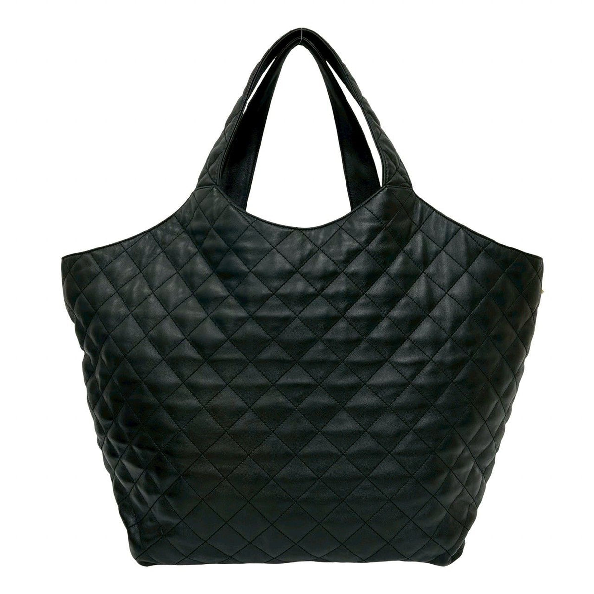 Saint Laurent Paris Icare YSL Logo Quilted Leather Tote Black — view 3