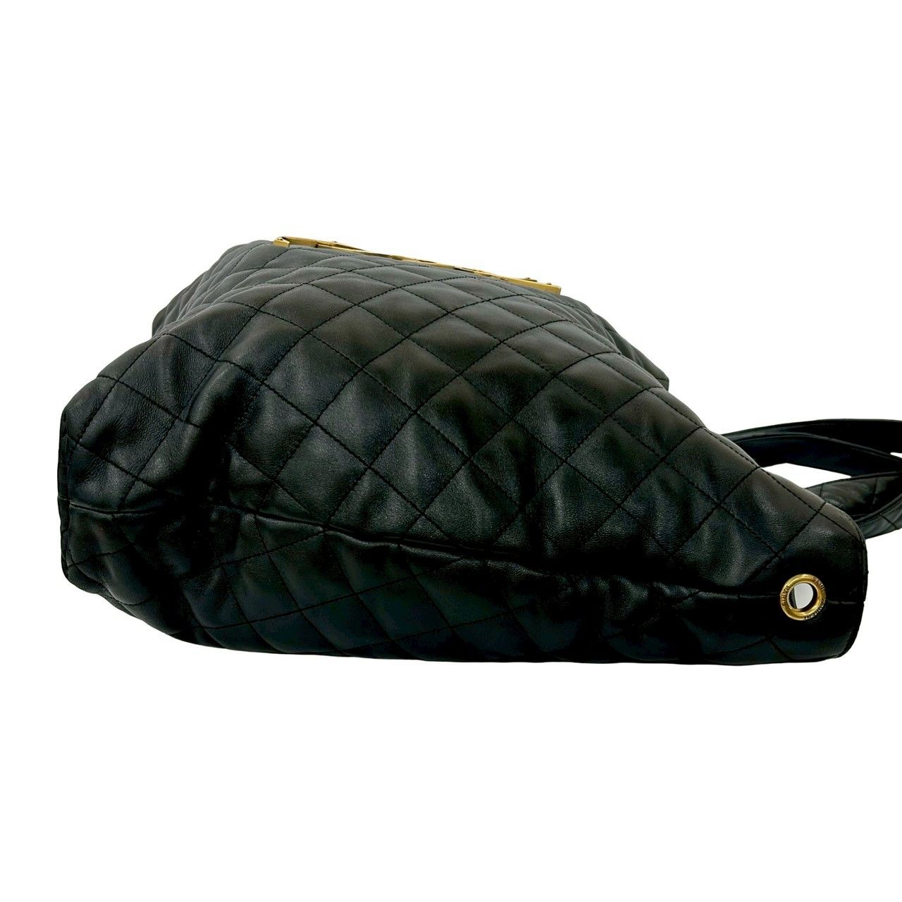 Saint Laurent Paris Icare YSL Logo Quilted Leather Tote Black — view 6